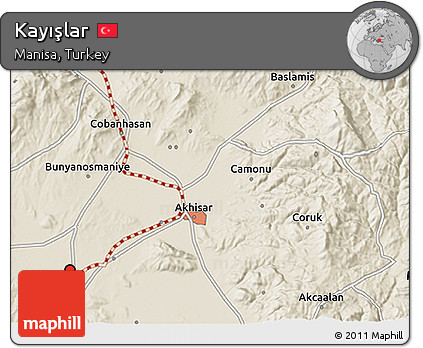 Shaded Relief 3D Map of Kayışlar