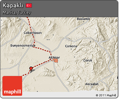 Shaded Relief 3D Map of Kapaklı