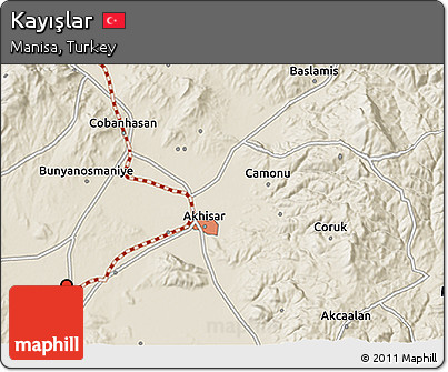 Shaded Relief 3D Map of Kayışlar