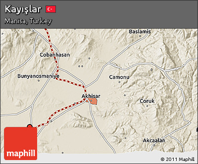 Shaded Relief 3D Map of Kayışlar
