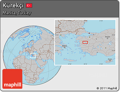 Gray Location Map of Kürekçi