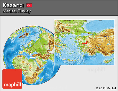 Physical Location Map of Kazancı
