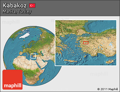 Satellite Location Map of Kabakoz