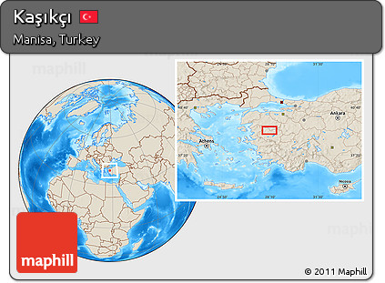 Shaded Relief Location Map of Kaşıkçı