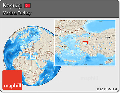 Shaded Relief Location Map of Kaşıkçı