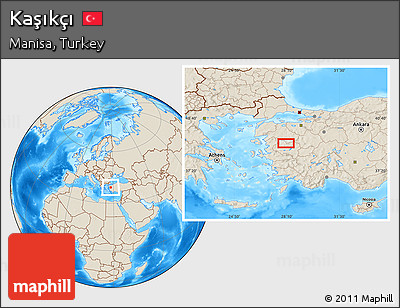 Shaded Relief Location Map of Kaşıkçı