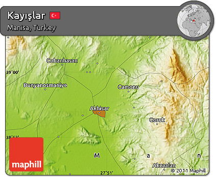 Physical Map of Kayışlar