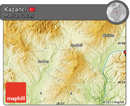 Physical Map of Kazancı