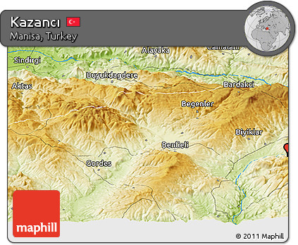 Physical Panoramic Map of Kazancı