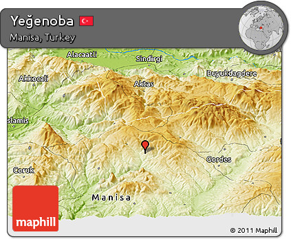 Physical Panoramic Map of Yeğenoba
