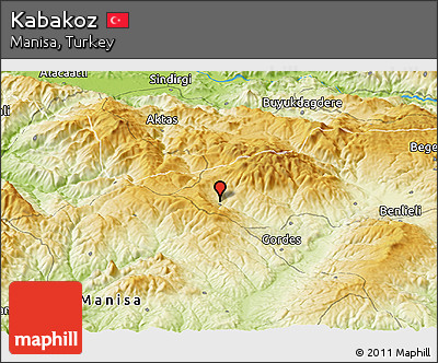 Physical Panoramic Map of Kabakoz