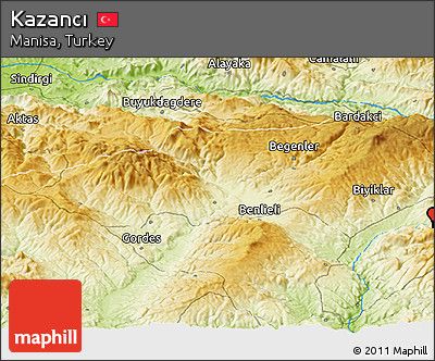 Physical Panoramic Map of Kazancı