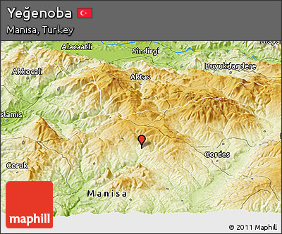 Physical Panoramic Map of Yeğenoba
