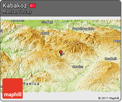 Physical Panoramic Map of Kabakoz