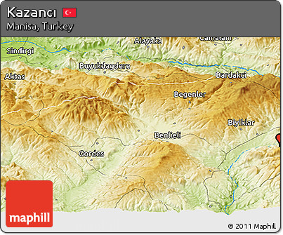 Physical Panoramic Map of Kazancı