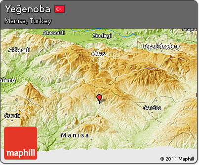 Physical Panoramic Map of Yeğenoba
