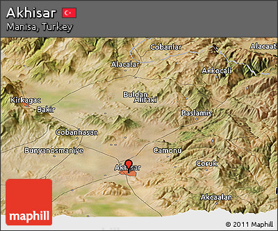 Satellite Panoramic Map of Akhisar