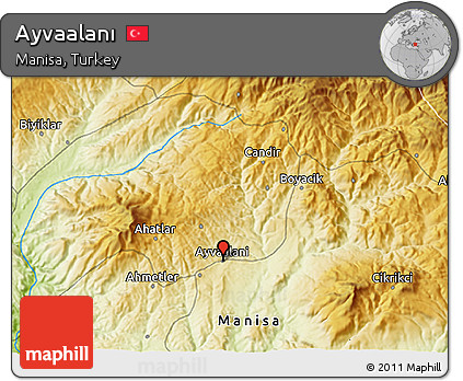 Physical 3D Map of Ayvaalanı