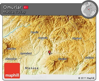 Physical 3D Map of Omurlar