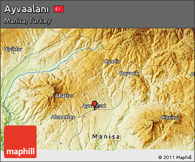 Physical 3D Map of Ayvaalanı