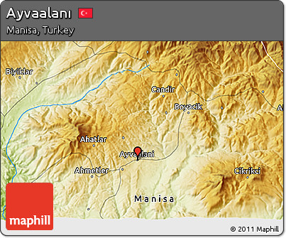 Physical 3D Map of Ayvaalanı