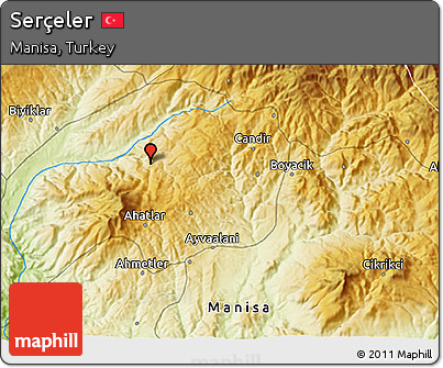 Physical 3D Map of Serçeler