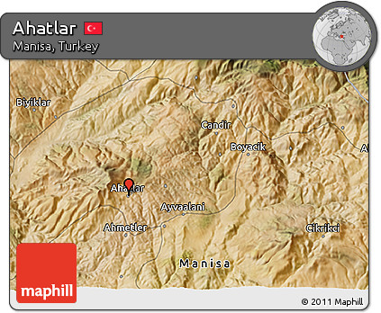 Satellite 3D Map of Ahatlar