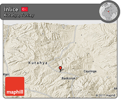 Shaded Relief 3D Map of İnlice