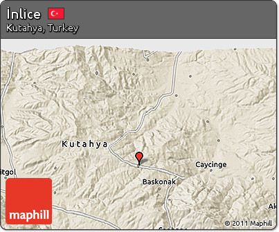 Shaded Relief 3D Map of İnlice