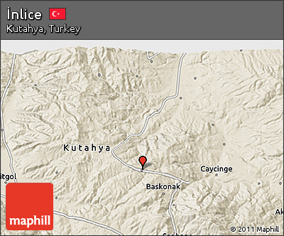 Shaded Relief 3D Map of İnlice