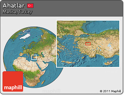 Satellite Location Map of Ahatlar