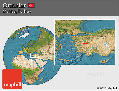 Satellite Location Map of Omurlar