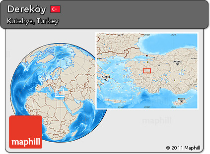 Shaded Relief Location Map of Dereköy
