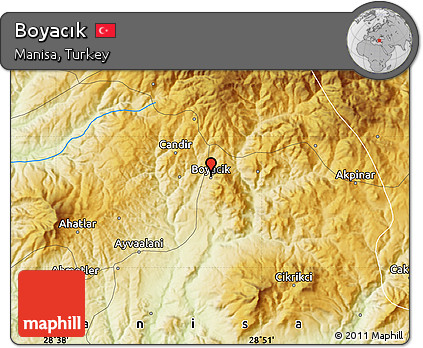 Physical Map of Boyacık