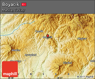 Physical Map of Boyacık