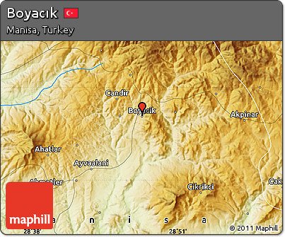 Physical Map of Boyacık