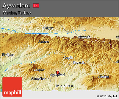 Physical Panoramic Map of Ayvaalanı