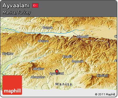 Physical Panoramic Map of Ayvaalanı