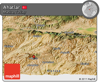 Satellite Panoramic Map of Ahatlar