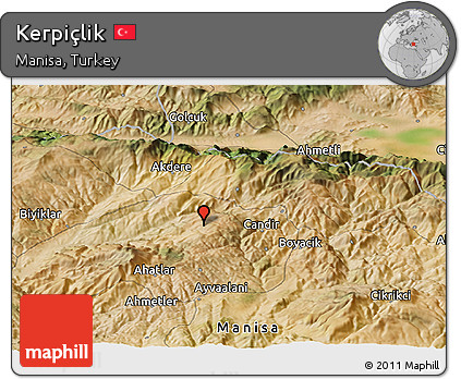 Satellite Panoramic Map of Kerpiçlik