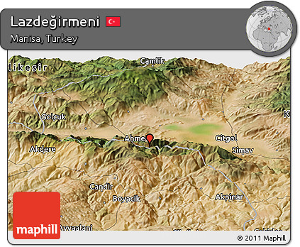 Satellite Panoramic Map of Lazdeğirmeni