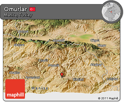 Satellite Panoramic Map of Omurlar