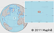 Gray Location Map of the area around 39° 3' 25" N, 28° 49' 30" W