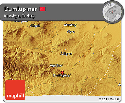 Physical 3D Map of Dumlupınar