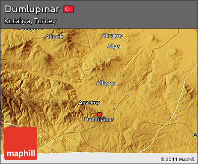 Physical 3D Map of Dumlupınar