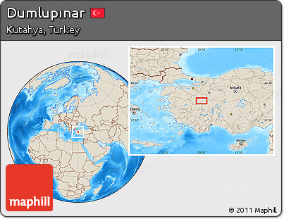 Shaded Relief Location Map of Dumlupınar