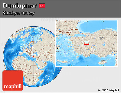 Shaded Relief Location Map of Dumlupınar