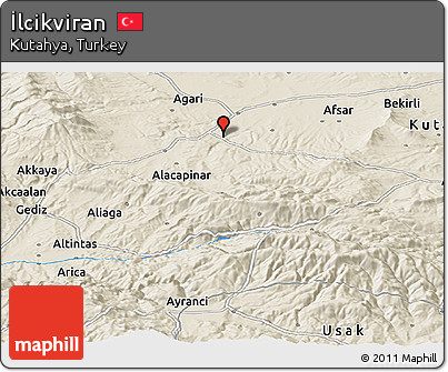 Shaded Relief Panoramic Map of İlcikviran