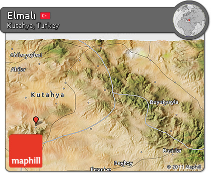 Satellite 3D Map of Elmalı