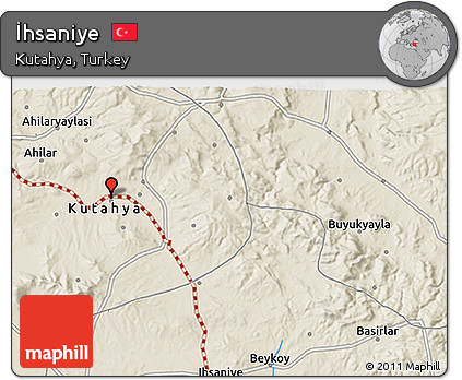 Shaded Relief 3D Map of İhsaniye